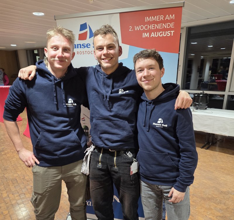 Bjarne Uhthoff, Piet Baumann und Lukas Schultheis sind begeistert von Baltic Friendship